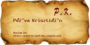 Páva Krisztián névjegykártya